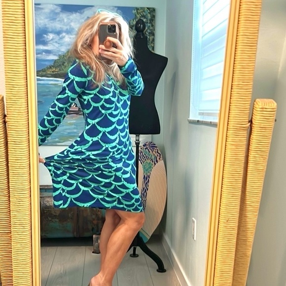 Barbara Gerwit,Vibrant & Simply Smashing Resort Zip-Neck Dress,Stretch,Size M - Picture 7 of 9